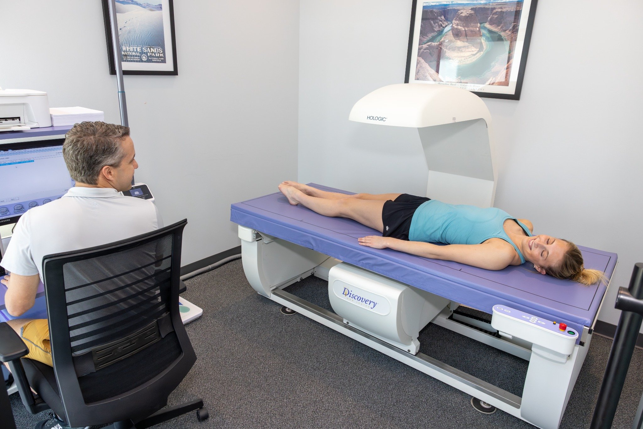 DEXA body composition scan in progress at Plus10 Life
